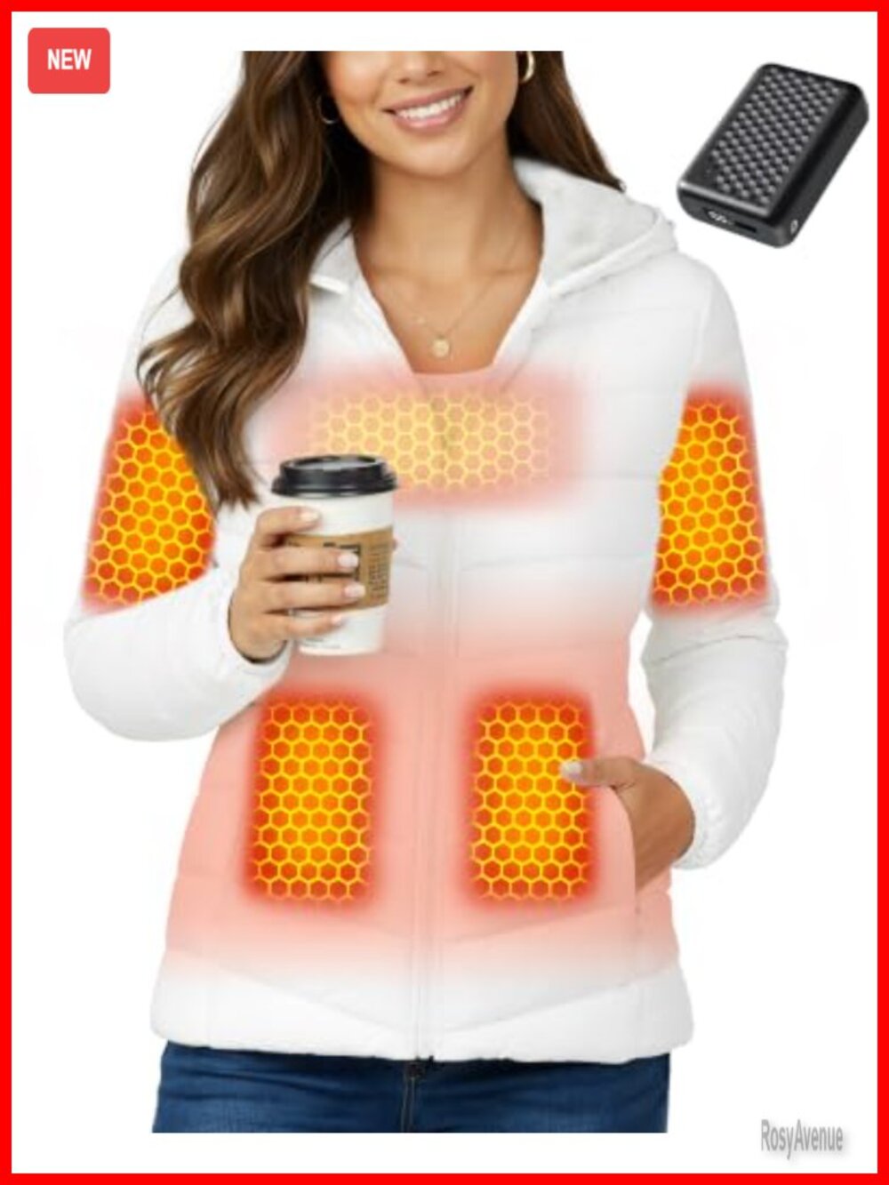 Graphene Heated Jacket 12V Fast Charge 18400mAh Winter Coat